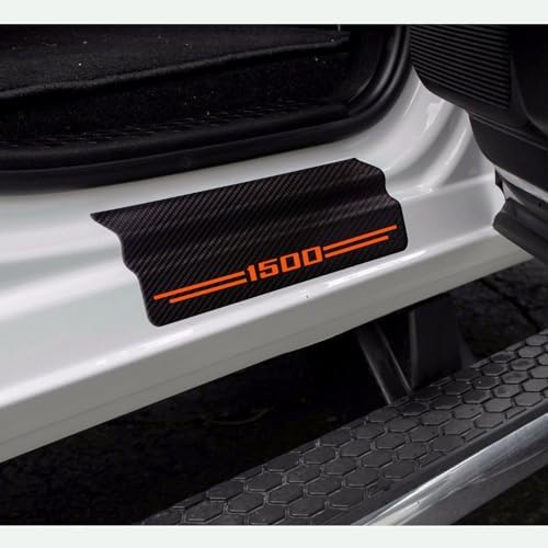 Car Accessories 4 Pcs Carbon Fiber Door Sill Scuff Protector Auto Door Entry - Image 3