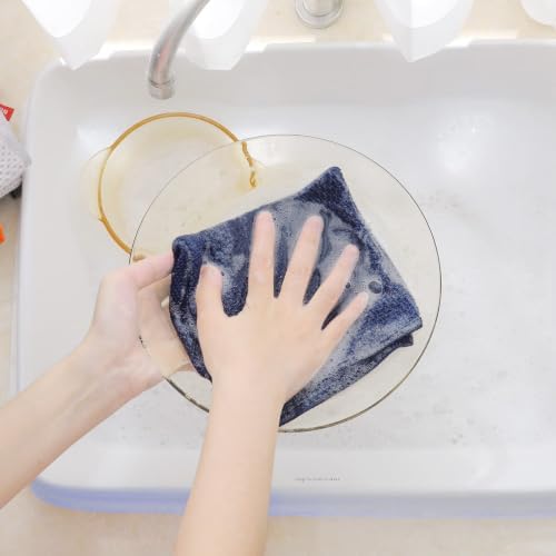 Homaxy 100% Cotton Waffle Weave Kitchen Dish Cloths 12-Pack, Dark Navy - Image 4