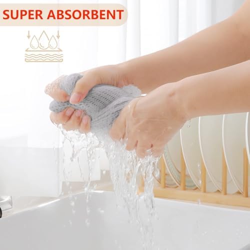 Homaxy 100% Cotton Waffle Weave Kitchen Dish Towels 18-Pack, Light Gray - Image 3