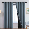 Yakamok Stone Blue 100% Blackout Curtains 90 Inches Long 52" Wide 2 Panel by Yakamok