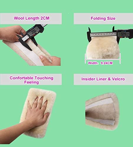 OGLAND 2 Pack Sheepskin Car Seat Belt Cover Pads | Wool Seatbelt Cushions - Image 4