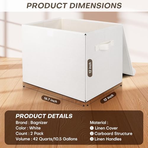Bagnizer Large 42 Quarts Fabric Storage Bins - Image 2