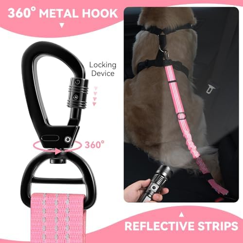 Pawaboo 1Pack Dog Car Seatbelt, 3-in-1 Dog Tether - Image 2