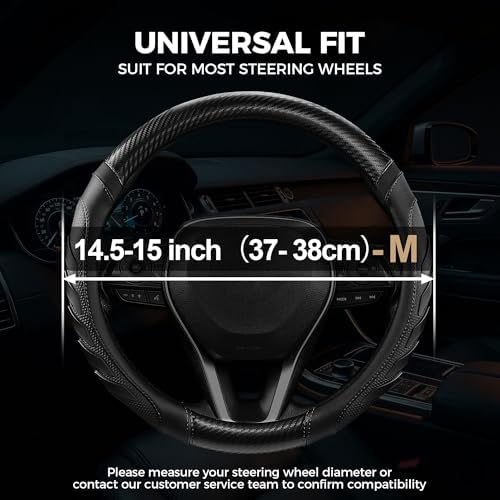 West Llama Carbon Fiber Leather Steering Wheel Cover - Image 2