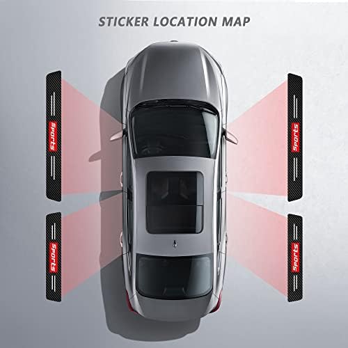 4Pcs Car Door Sill Protector, Sport Carbon Fiber Threshold Anti-Scratch Sticker - Image 6