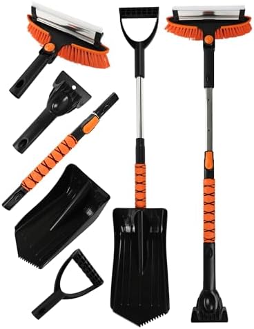 41" Extendable Ice Scrapers for Car Windshield 2-in-1 Snow Brush for Car Snow by BFONS