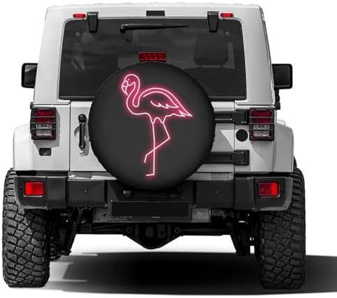 Pink Flamingo Spare Tire Cover Dust-Proof Wheel Tire Cover Fit Trailer - Image 2