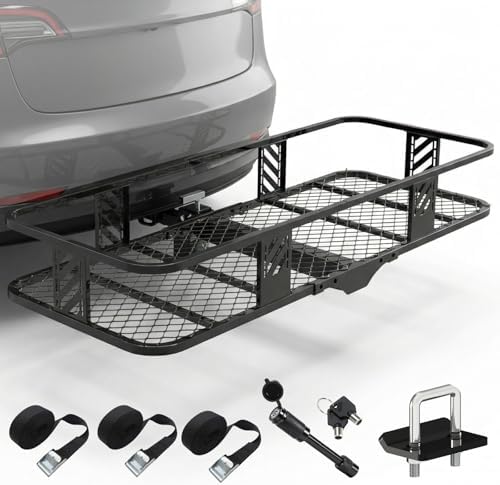 56 X 24 X 7 Inch Foldable Hitch Cargo Carrier by LYSAUGLAT