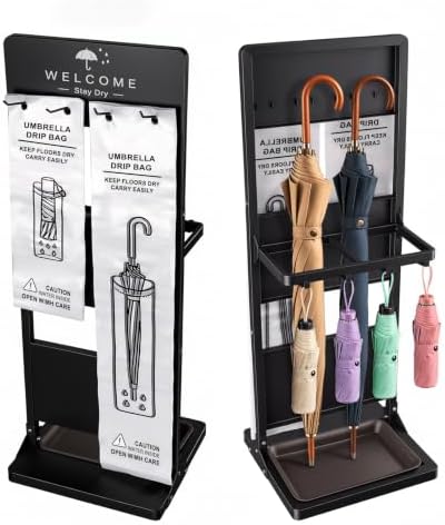 Wet Umbrella Stand with Bag Holder, Entryway Organizer with Drip Tray by DIYStressballmakingkit
