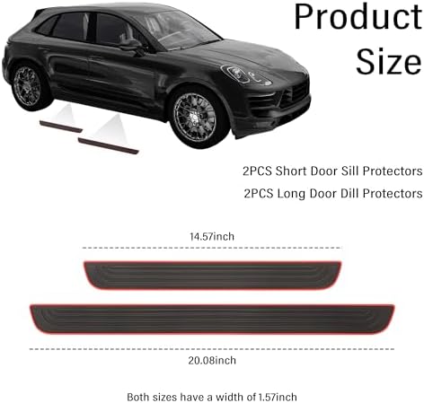 4PCS Car Door Sill Protector, Anti-Scratch Rubber Car Door Protector Edge Guards - Image 2