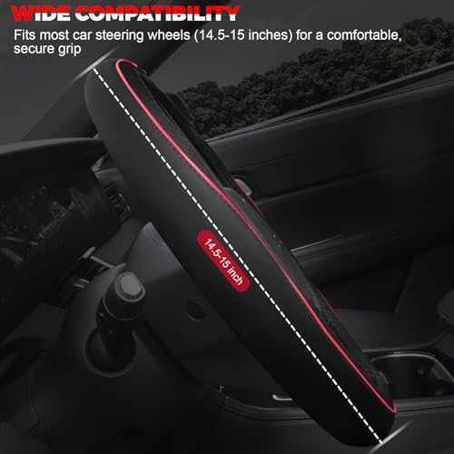 Ouzorp Car Steering Wheel Cover, Microfiber Leather Steering Wheel Covers - Image 2