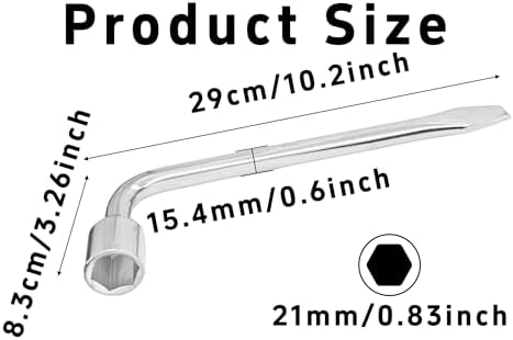 21mm Car Spare Tire Lug Wrench, Heavy Duty L-Type 45# Steel Repair Tool - Image 2