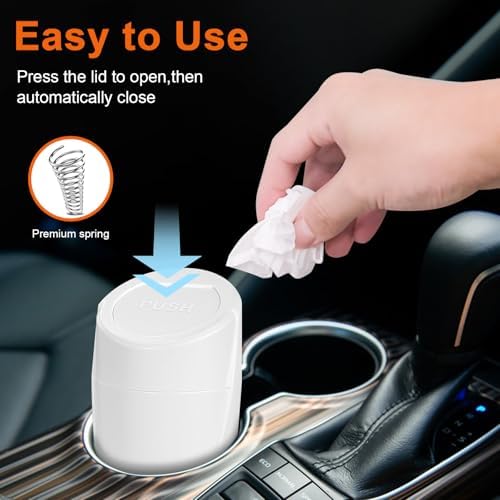 Car Trash Can, Leakproof Mini Car Garbage Can Cup Holder - Image 3