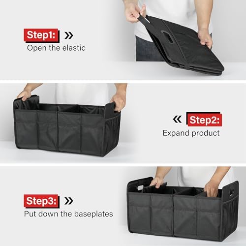Simple Deluxe Car Trunk Organizer, 2 Compartments Collapsible Trunk Storage - Image 2