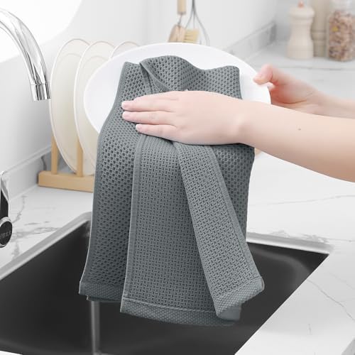 Homaxy 100% Cotton Waffle Weave Kitchen Dish Towels 6-Pack - Image 4