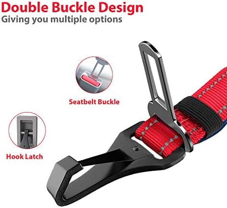 IOKHEIRA Dog Seatbelt, Updated Dog Seat Belt, Reflective Bungee Dog Car Harness - Image 2