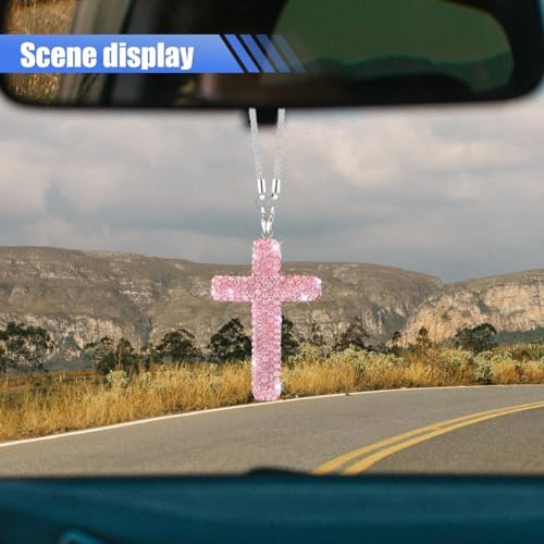 ZIMISI Bling Cross Car Hanging Ornament - Image 3