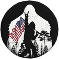 Spare Tire Cover with Camping Bigfoot American Flag Pattern 14inch by Unknown