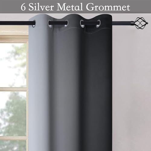 SimpleHome Ombre Black to Grey White Curtains - Image 5