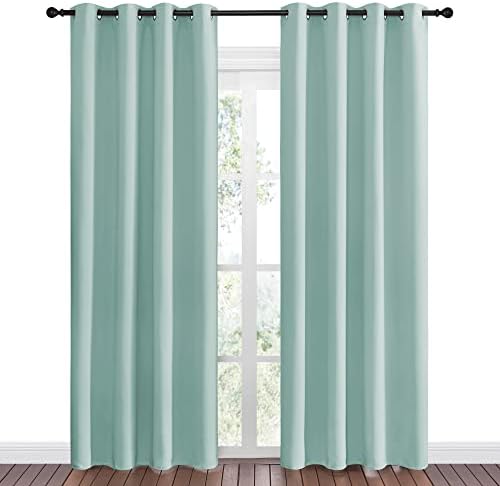 NICETOWN Aqua Blue Blackout Curtains 86" Long - Image 2