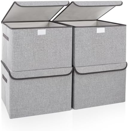 Bagnizer Linen Fabric Foldable Storage Cube Bin Organizer Basket by Bagnizer