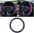 JOYCOURT 15 Inch Bling Soft Leather Car Steering Wheel Cover by JOYCOURT