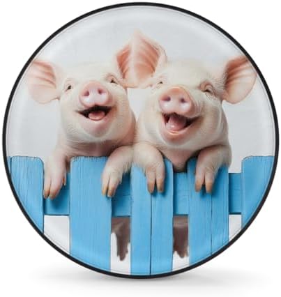 Spare Tire Cover for RV Trailer, Cute Animal Pig Waterproof Sun Leather Wheel by cfpolar
