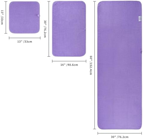 POLYTE 430 GSM Poly Blend Microfiber Quick Dry Waffle Bath Towel Set of 6 - Image 2