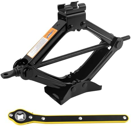 1T Scissor Jack for Car with Ratchet Wrench Kit, Heavy Duty Scissor Car Jack by Unknown