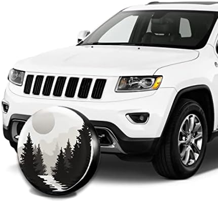 Abstract Moon Spare Tire Cover Mountain Tree Waterproof Dust-Proof Universal - Image 4