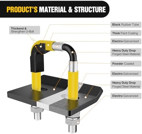 Nilight Trailer Hitch Tightener Anti-Rattle Yellow U-Bolt - Image 3