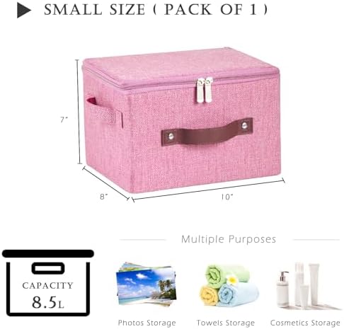 Storage Bins with Zipper Lids Decorative Lidded Baskets Boxes - Image 3