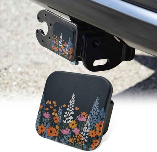 2 Inch Colorful Wild Floral Trailer Hitch Cover Rubber Receiver Tube Plug Cap by Unknown