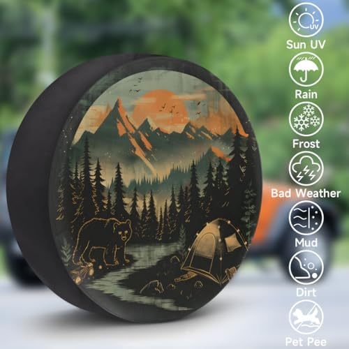 Bear Spare Tire Cover Waterproof Dust-Proof Spare Wheel Covers - Image 3