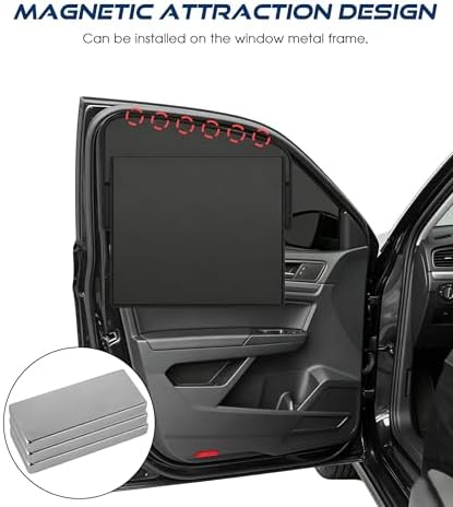 Magnetic Car Window Shade, Car Accessories Universal Magnetic Sun Shade Side - Image 6