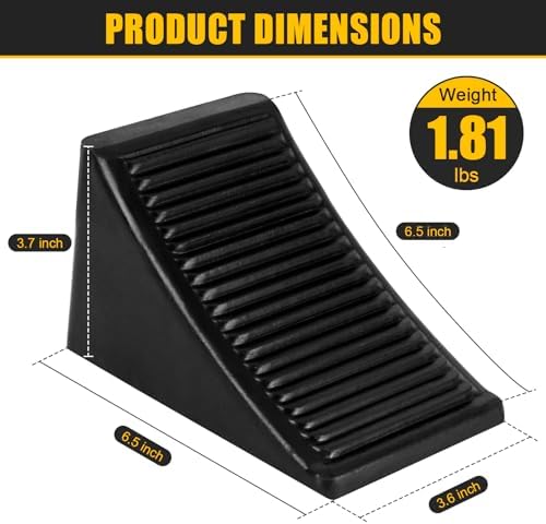 4 Pack Heavy Duty Wheel Chocks, Solid Rubber RV Wheel Chock - Image 2
