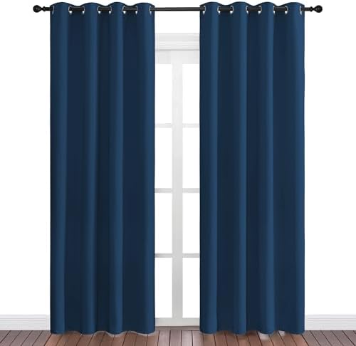 NICETOWN Moroccan Blue Blackout Curtains 86" Long, 2 Pieces - Image 2