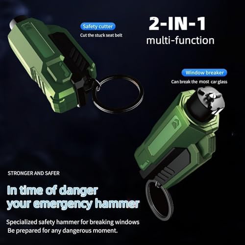 Window Breaker and Seatbelt Cutter Keychain, 2 in 1 Car Safety Hammer Glass - Image 5