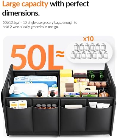 Homeve Car Trunk Organizer for SUV, Small Compact Size No-Sag Heavy Duty - Image 5
