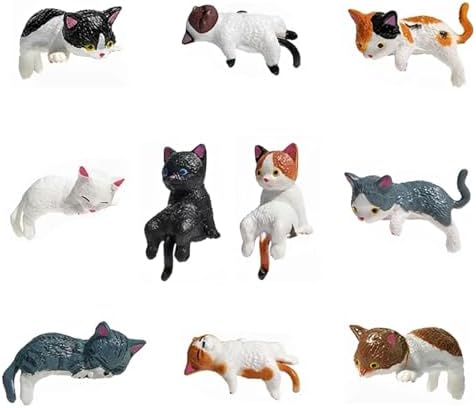 10 Pcs Cute Cat Car Accessories Funny Resin Cat Figurines by Twpribarn