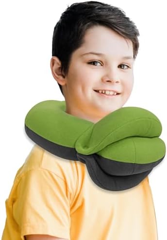 BUYUE Kids Travel Pillows for Airplane, Memory Foam 360° Head Support Sleeping by BUYUE
