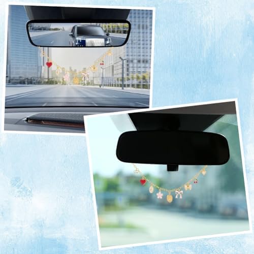 Cute Car Hanging Ornament Golden Rear View Mirror Charm - Image 7