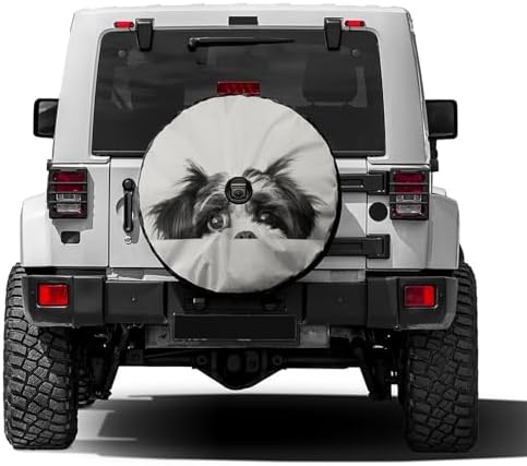 Puppy Peeks Out Spare Tire Cover by Foruidea