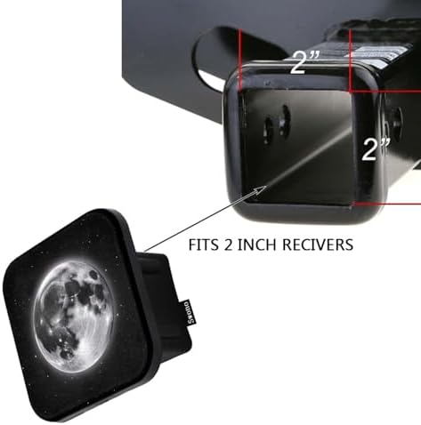 Swono 2 Inch Trailer Hitch Cover Full Moon Stars, Universe Galaxy Space - Image 3