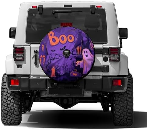Delerain Halloween Pumpkins Ghosts Spare Tire Cover by Delerain