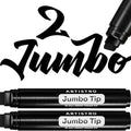 ARTISTRO Black Acrylic Paint Markers - 15mm Jumbo-Tip - Set of 2 by ARTISTRO