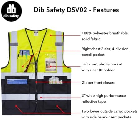 Dib Safety Hi Vis Reflective Safety Vest - Image 5