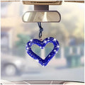 Mandark Crystal Rhinestone Heart Rearview Mirror Pendant, Dark Blue by Unknown
