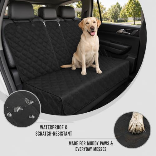 Back Seat Cover for Dogs, 600D Waterproof Split Bench Car Seat Protector - Image 3