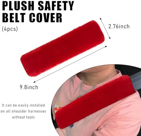 Yourkar 4 PCS Car Seat Belt Cover, Soft Auto Seatbelt Protector - Image 2